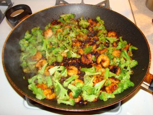 Shrimp & Pine Nuts With Broccoli Added