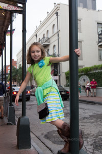 The Girl loved wandering the urban streets of the French Quarter. It's so much more fun and interesting than our suburban home town. Now, if we could just stop her from swinging on all the poles!