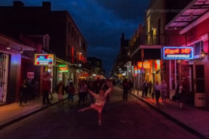 It was our last night in NOLA, and we took the "scenic" route back to our hotel. With the New Orleans Jazz playing all around us, The Girl couldn't help but dancer in the middle of Burbon Street. I couldn't capture her as well as I'd hoped, but I love this photo nonetheless.