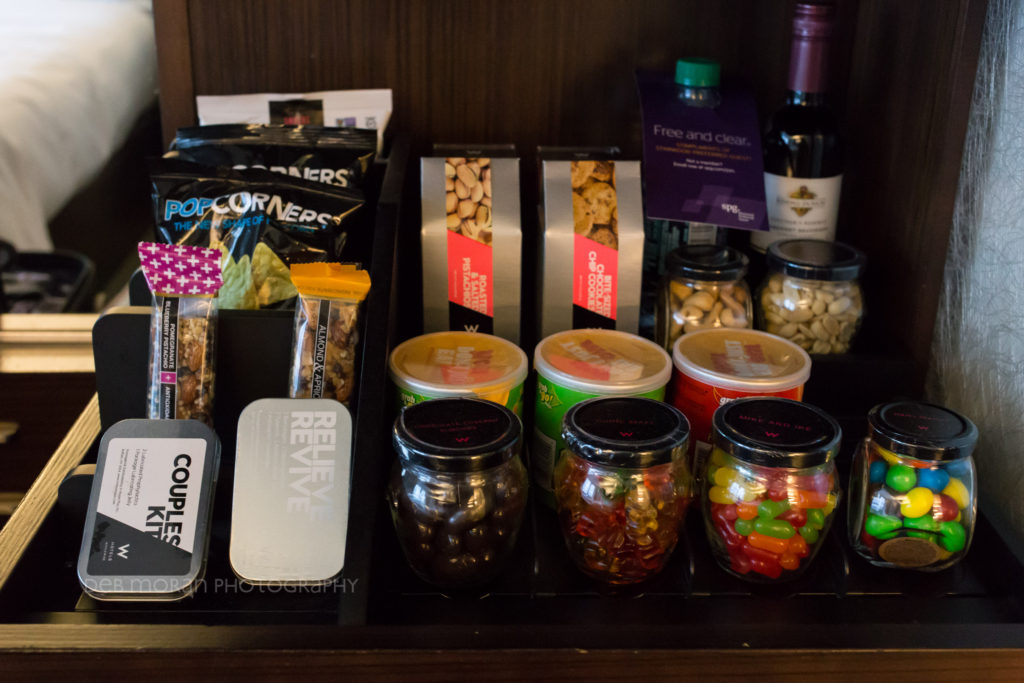 What a fun mini bar. I had none of it, but I could see The Girl really tucking in for some of that. $12 Gummy Bears? Sure, why not?!