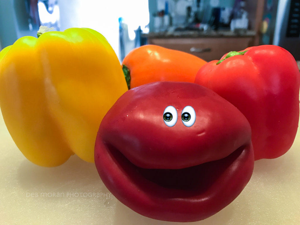 Just a little fun with my peppers before chopping them up.
